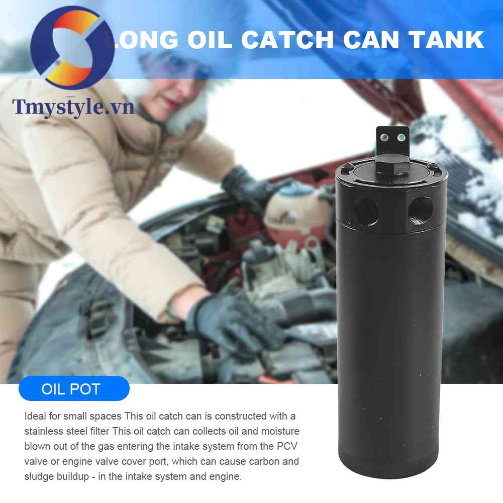 Bình Đựng Dầu 2 Cổng Bằng Nhôm Cho Xe Hơi