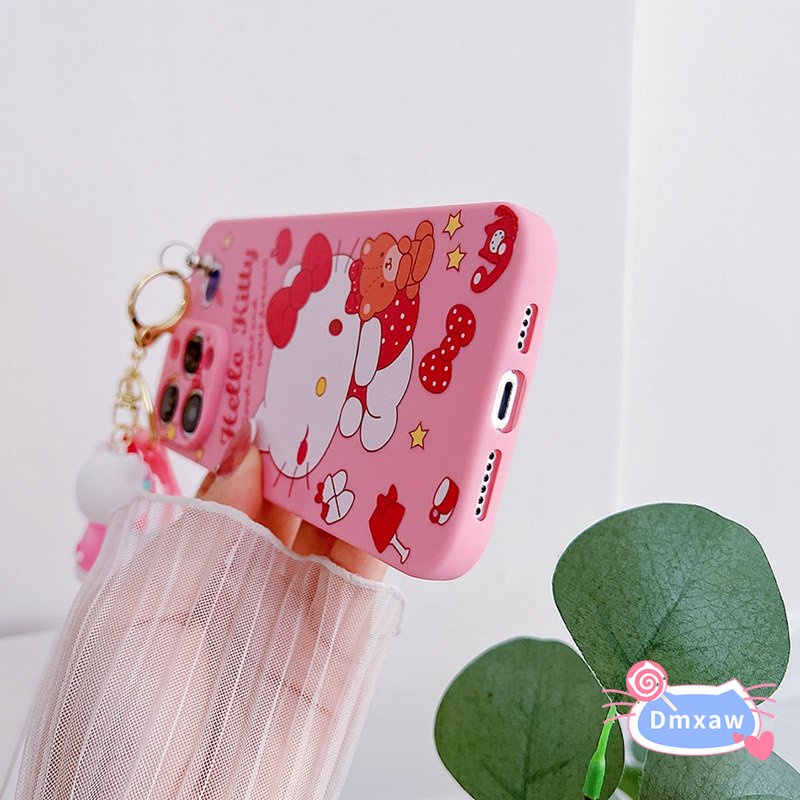 Ốp Điện Thoại Mềm Có Móc Khóa Hello Kitty Cho Vivo Y21T Y21G Y21E Y33S 4G Y20 Y20i Y20s Y20T Y20A Y12S Y12A Y11S V20 Y51 A31 Y53S