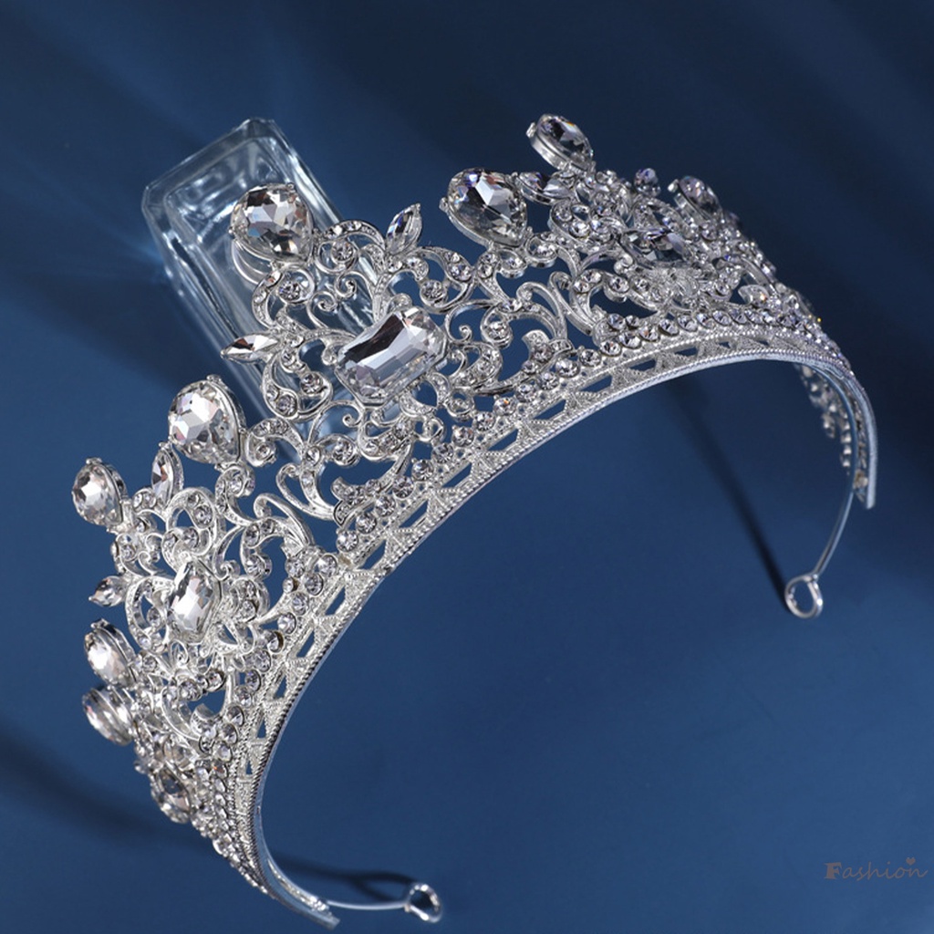 Băng Đô Vương Miện Bạc Đính Đá Lấp Lánh