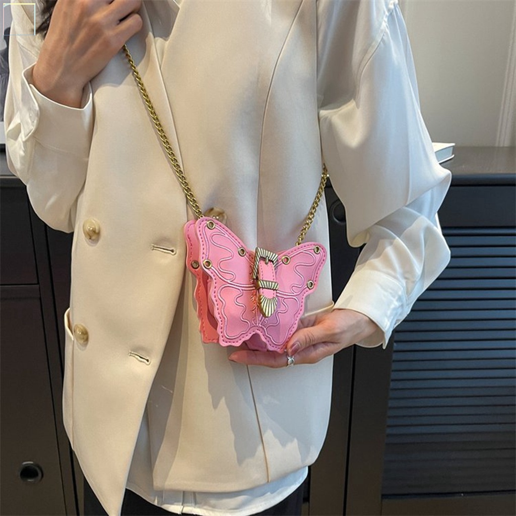 Túi Đeo Vai Mini Chống Thấm Nước Chống Mài Mòn Họa Tiết Bươm Bướm Thời Trang Cho Nữ