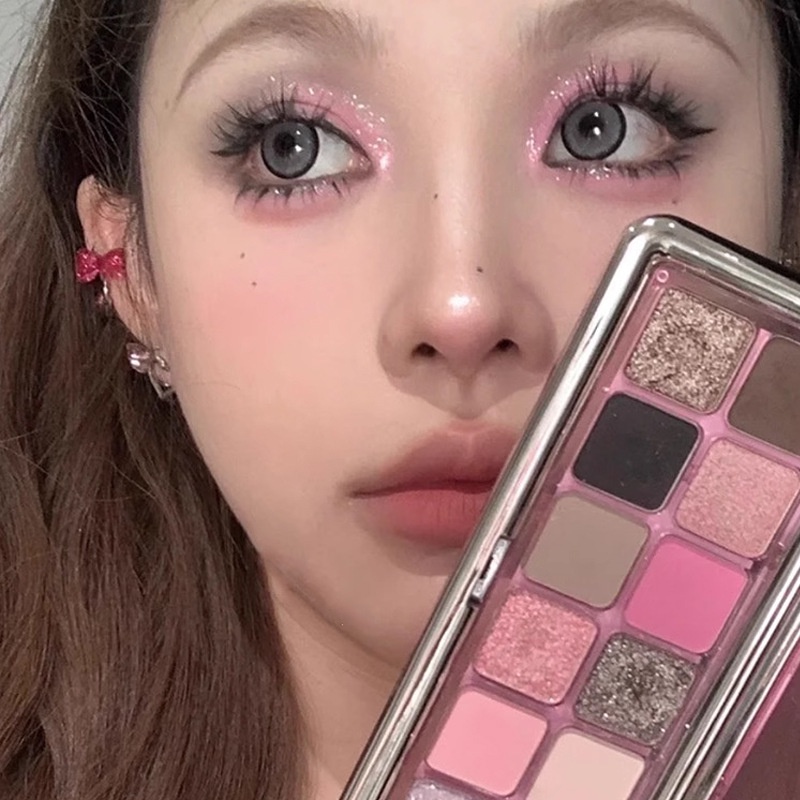 Bảng Phấn Mắt DIKALU 12 Màu Sắc Tông Lì / Hiệu Ứng Ngọc Trai Lâu Trôi Chống Thấm Nước