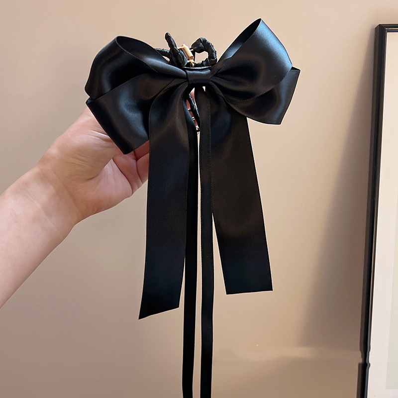 Kẹp Tóc Màu Đen Đính Nơ Phong Cách Hàn Quốc Thanh Lịch Cho Nữ