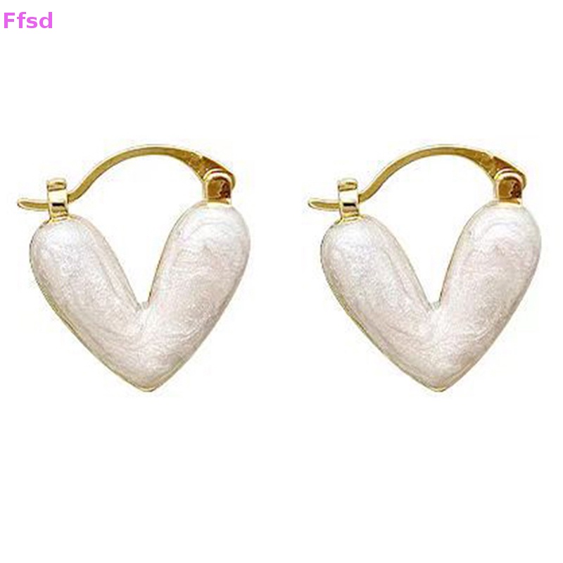 {Ffsd} 1 Cặp Bông Tai Mặt Hình Trái Tim Dáng Thả Thời Trang Mùa Hè Pháp Tráng Men Phụ Kiện Kỳ Nghỉ Bán Chạy Cho Nữ