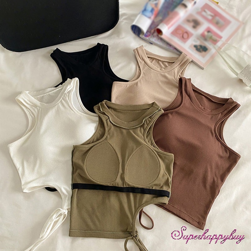 Áo Ống Màu Trơn Thiết Kế Khoét Ngực Độ Co Giãn Cao Thời Trang Quyến Rũ Cho Nữ