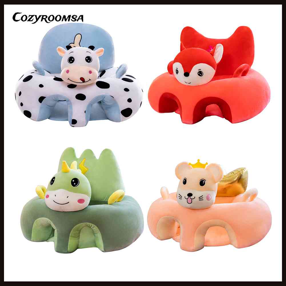 Vỏ Bọc Ghế Sô Pha Cotton In Hoạt Hình Dễ Thương Cho Bé Tập Ngồi