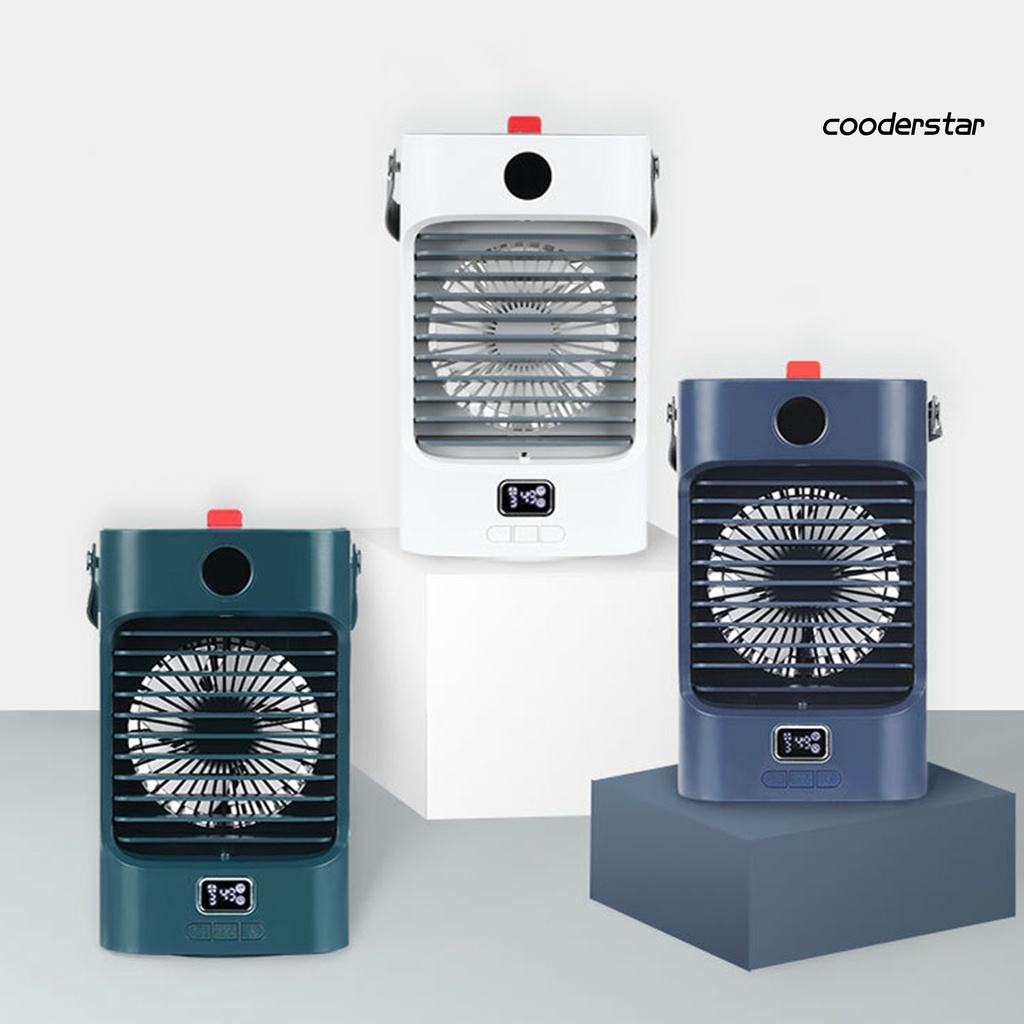 Quạt Làm Mát 4000mAh 3 Tốc Độ Có Đèn LED Và Tay Cầm Tiện Dụng Cho Gia Đình