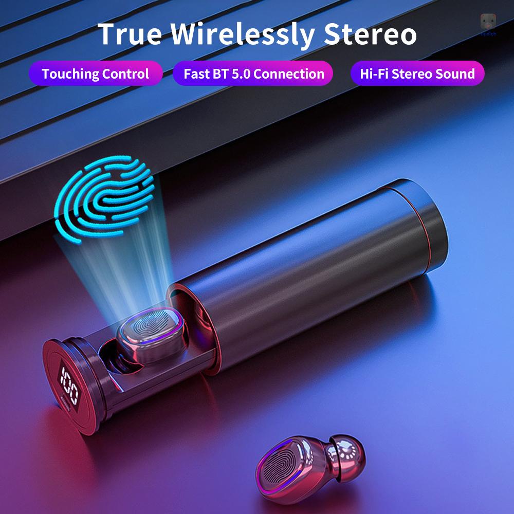 Tai Nghe Không Dây Hi-Fi Stereo Audios Kèm Hộp Sạc BT 5.0 Điều Khiển Cảm Ứng