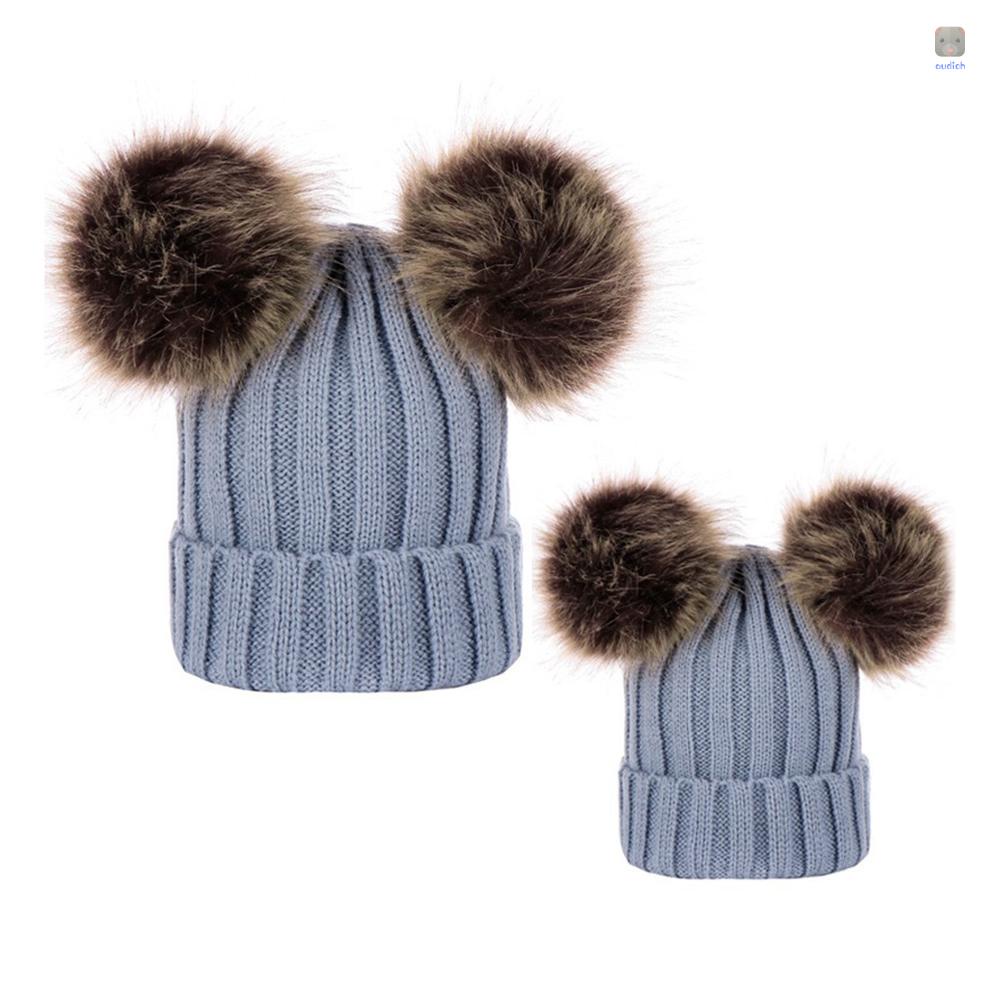 Mũ beanie Trùm Đầu Đính Quả Bông Dễ Thương Cho Bé