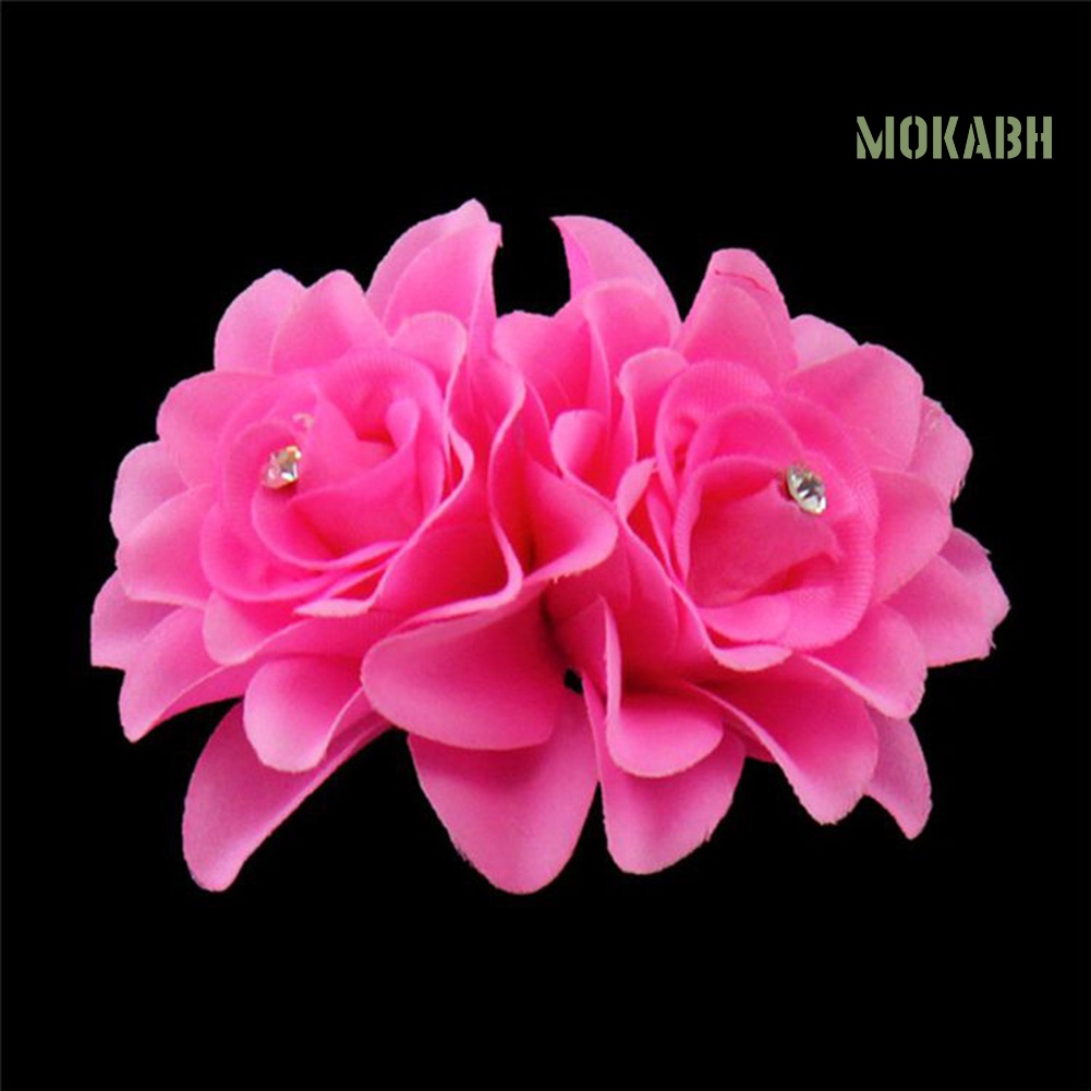 Kẹp Tóc Hình Hoa Đính Đá Hai Lớp Thời Trang Cho Nữ