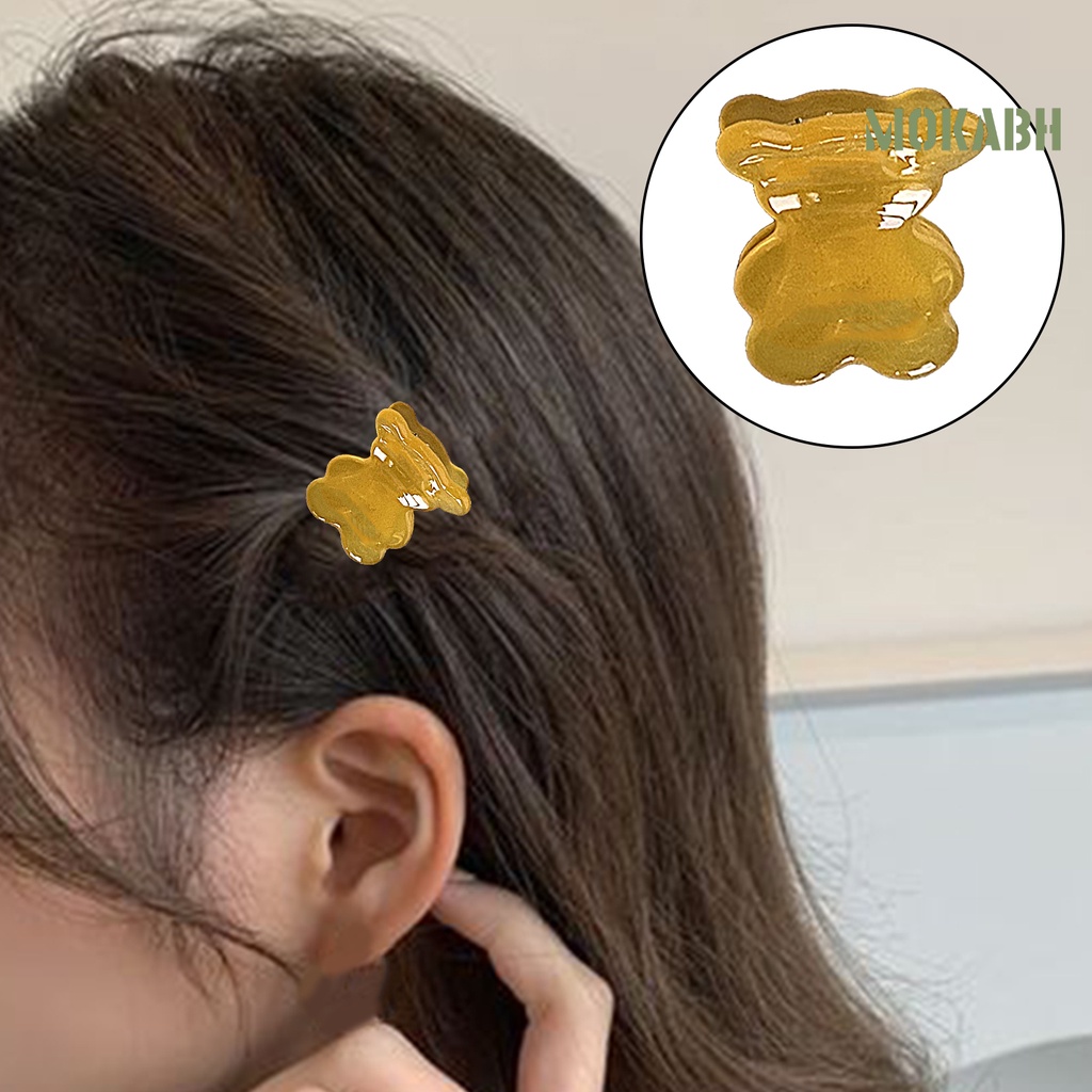 [Mok Abh] Kẹp Tóc Họa Tiết Hoạt Hình Chống Mài Mòn Dùng Hàng Ngày Cho Mèo / Gấu