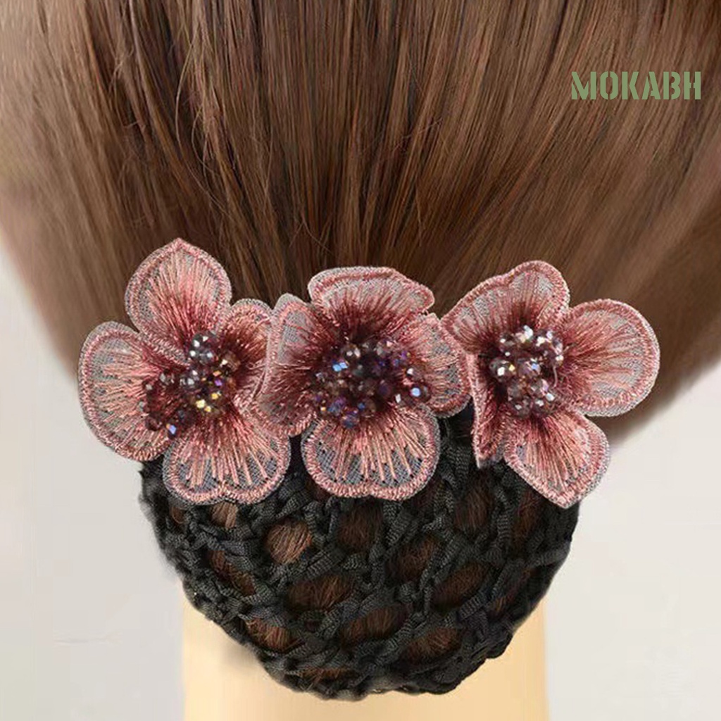 [Mok Abh] Băng Đô Lưới Co Giãn Chống Trượt Trang Trí Tóc Y Tá Cho Nữ