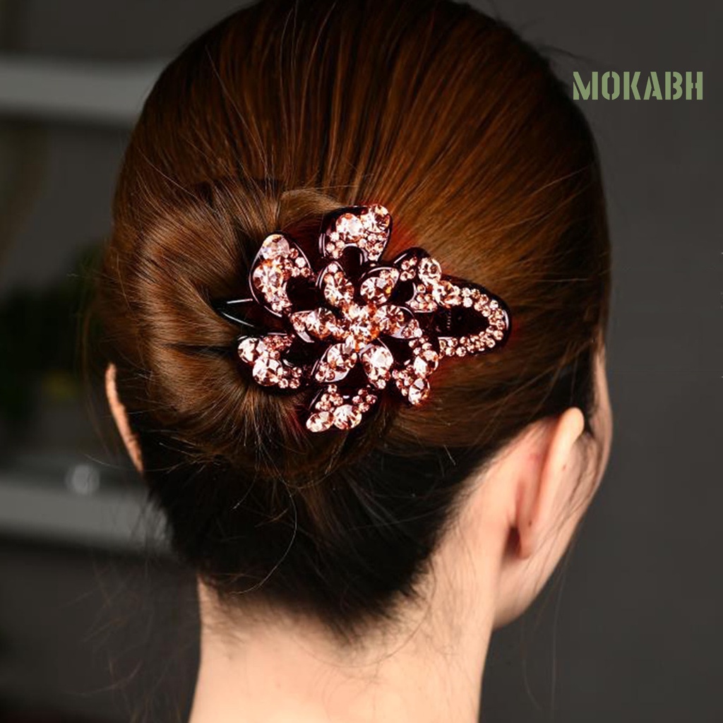 Kẹp Tóc Đính Đá Chống Trượt Bằng Chất Liệu Acrylic Thời Trang Dành Cho Nữ