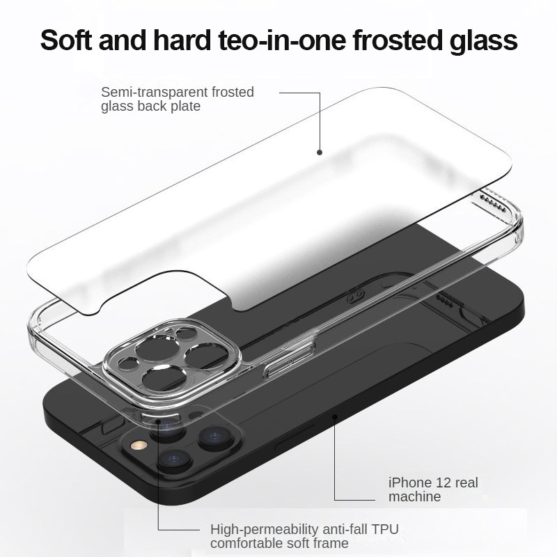 Ốp Điện Thoại Kính Cường Lực Trong Suốt Sang Trọng Cho iPhone 14 11 12 13 Pro Max X XR XS Max 14 7 8 Plus 12 13 Mini SE 2020