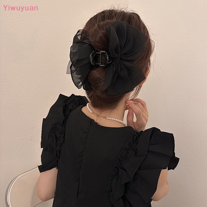 Kẹp Tóc Dạng Nơ Lưới Kiểu Dáng Thanh Lịch Dành Cho Nữ / Bé Gái / < Yiwuyuan > Kẹp Tóc Đuôi Ngựa
