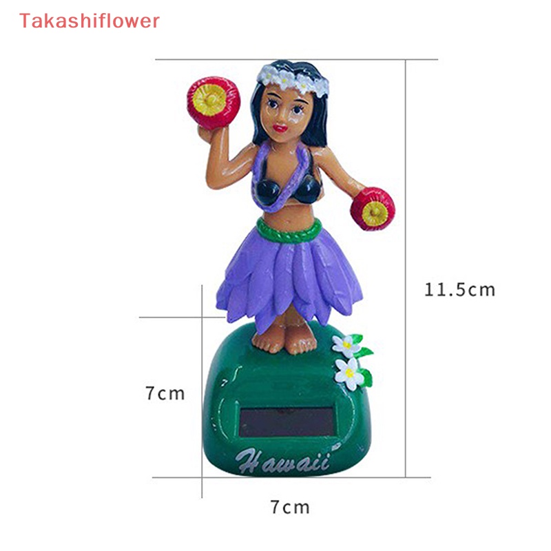 (Takashiflower) Búp Bê Lắc Đầu Nhảy Múa Năng Lượng Mặt Trời Trang Trí Bảng Điều Khiển