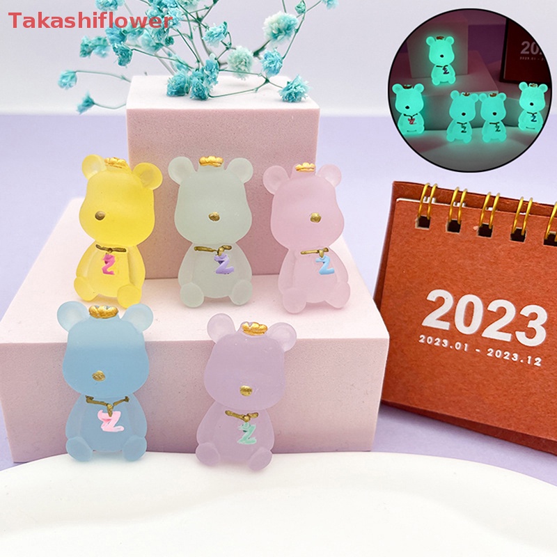 Set 2 Gấu Bông Hoạt Hình Phát Quang Trang Trí Nhà Búp Bê / Xe Hơi DIY