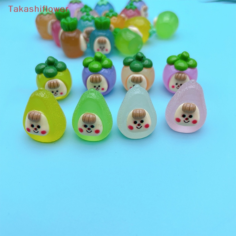 1 Búp Bê Trang Trí Mini Hình Trái Cây Hoạt Hình Màu Dạ Quang