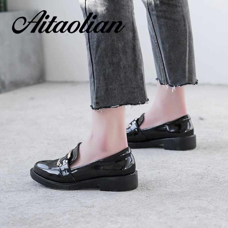 Giày Da Đế Cao Thời Trang Dành Cho Nữ