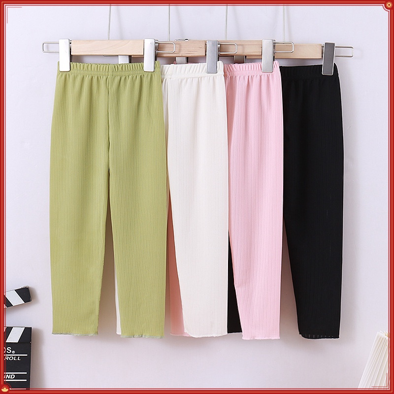 Quần Legging Chống Muỗi Bằng Lụa Mát 80-150CM Thời Trang Mùa Hè Cho Bé Gái