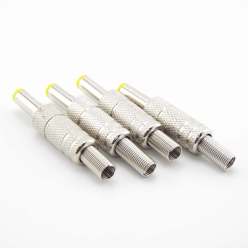 Đầu Cắm Nguồn DC 5.5mmx2.1mm Bằng Kim Loại Màu Vàng / Bạc
