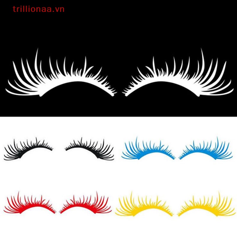 1 Cặp Miếng Dán 3D Hình Đôi Mắt Giả Trang Trí Đèn Pha Xe Hơi