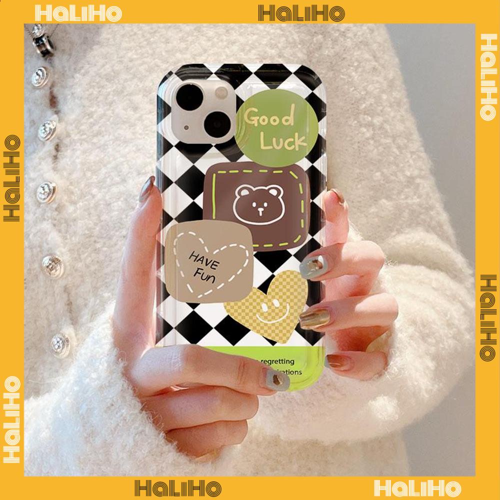 For iPhone 11 iPhone Case Photo Frame Airbag TPU Soft Shell Shockproof Protection Camera Cute English Bear Compatible with iPhone 14 13 Pro max 12 Pro Max 11 xr xs max 7Plus 8Plus