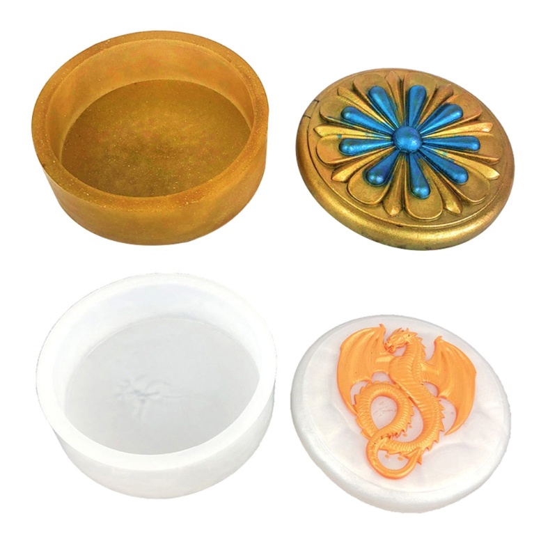 Khuôn Silicone Làm Trang Sức Có Nắp Tròn Tiện Dụng