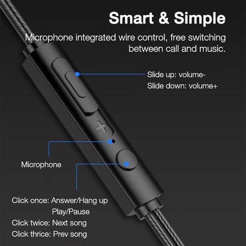 Tai Nghe Nhét Tai Có Dây Kèm Mic Giắc 3.5mm Dành Cho Điện Thoại Samsung