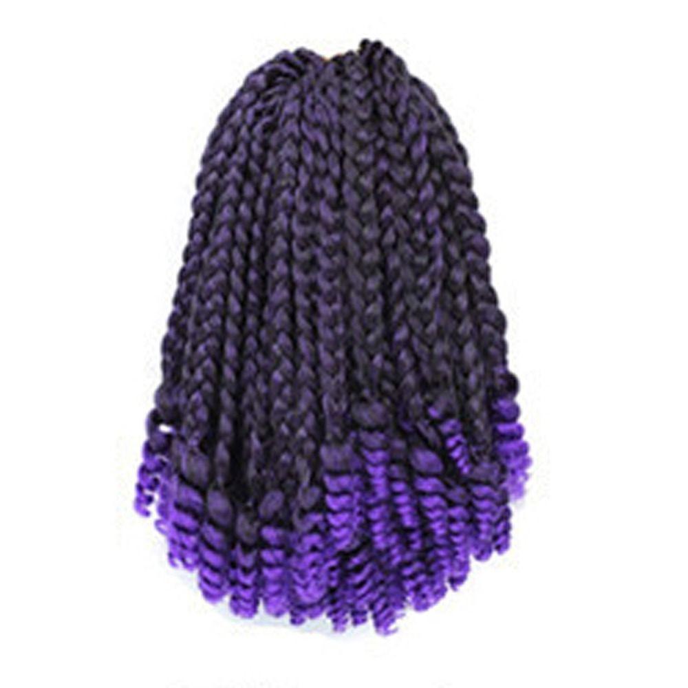 Bím Tóc Giả Ngắn Bằng Sợi Tổng Hợp Màu Đen 10 / 14 inch Phong Cách Châu Phi Cho Nữ