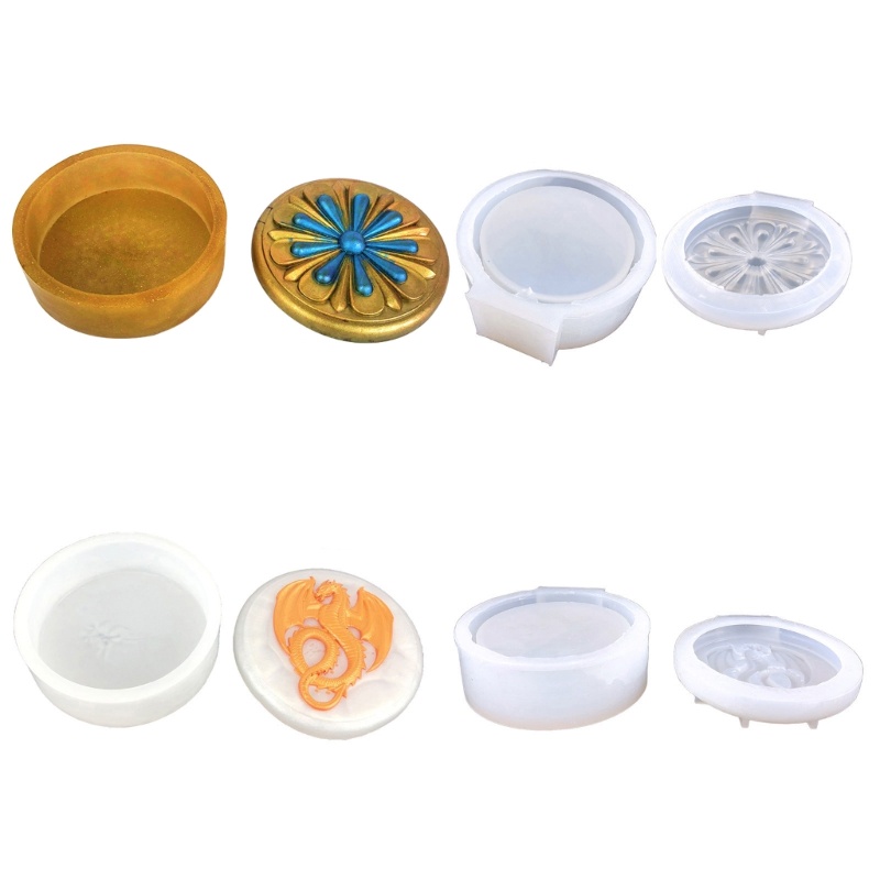 Khuôn Nhựa Hình Tròn Có Nắp Đậy Dùng Làm Đồ Trang Sức