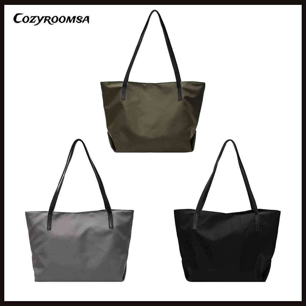 Túi Xách Đeo Vai Dung Tích Lớn Bằng Nylon Đơn Giản Cho Nữ