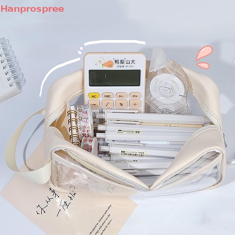 Hanprospree > Túi Đựng Bút Trong Suốt Chống Thấm Nước Sức Chứa Lớn Phong Cách INS