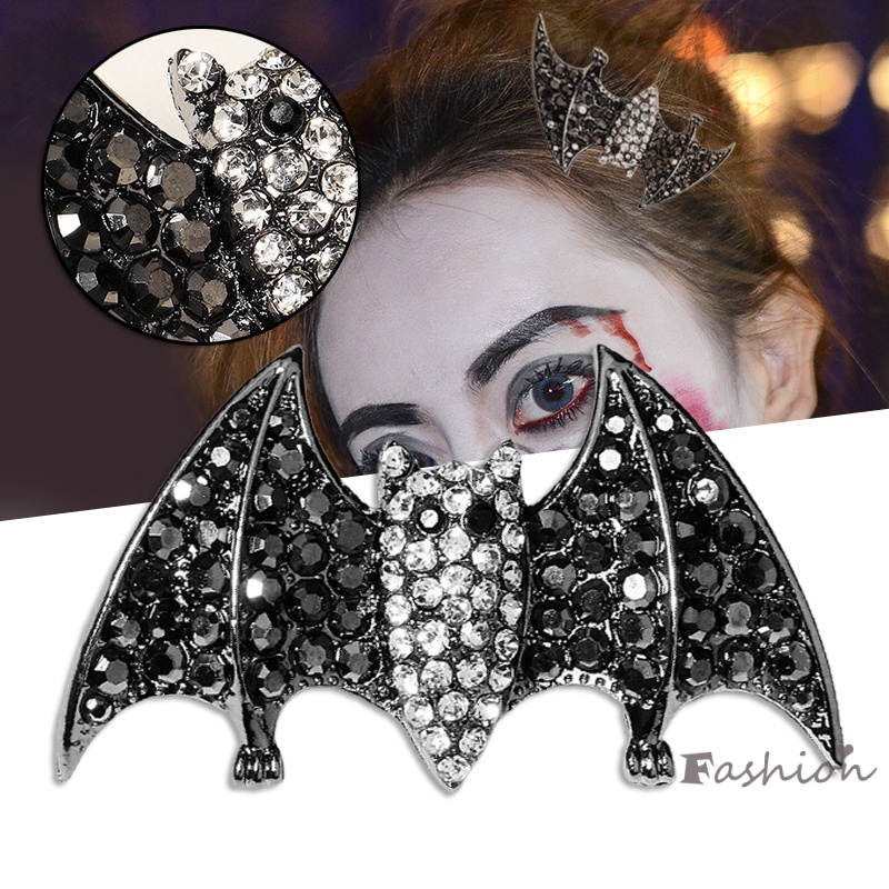 Kẹp Tóc Hợp Kim Hình Dơi Đính Đá Độc Đáo Cho Nữ