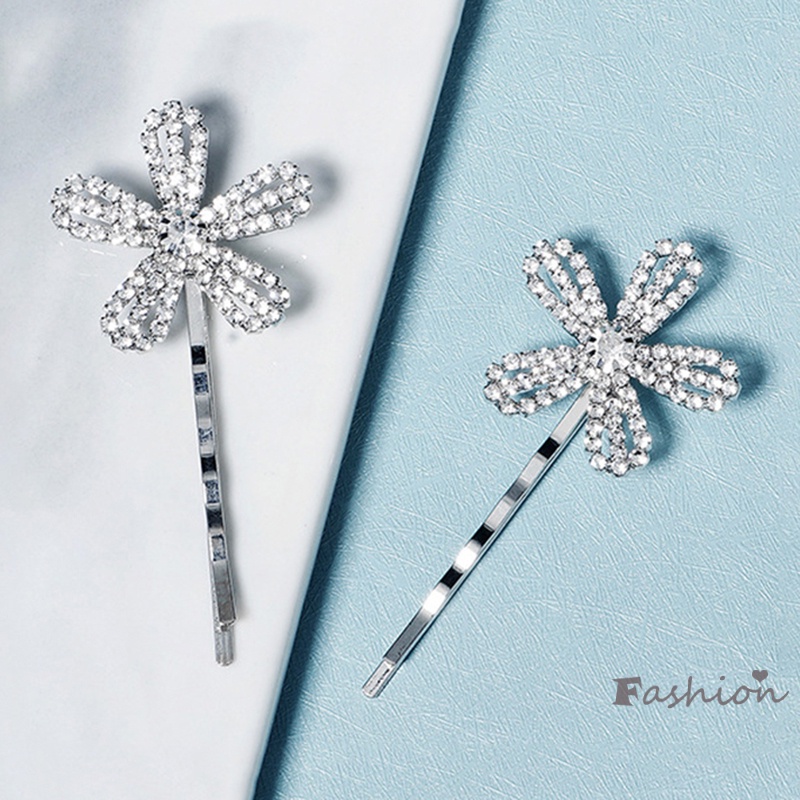 Set 2 Kẹp Tóc Mỏ Vịt Đính Đá Phong Cách Vintage Cho Nữ