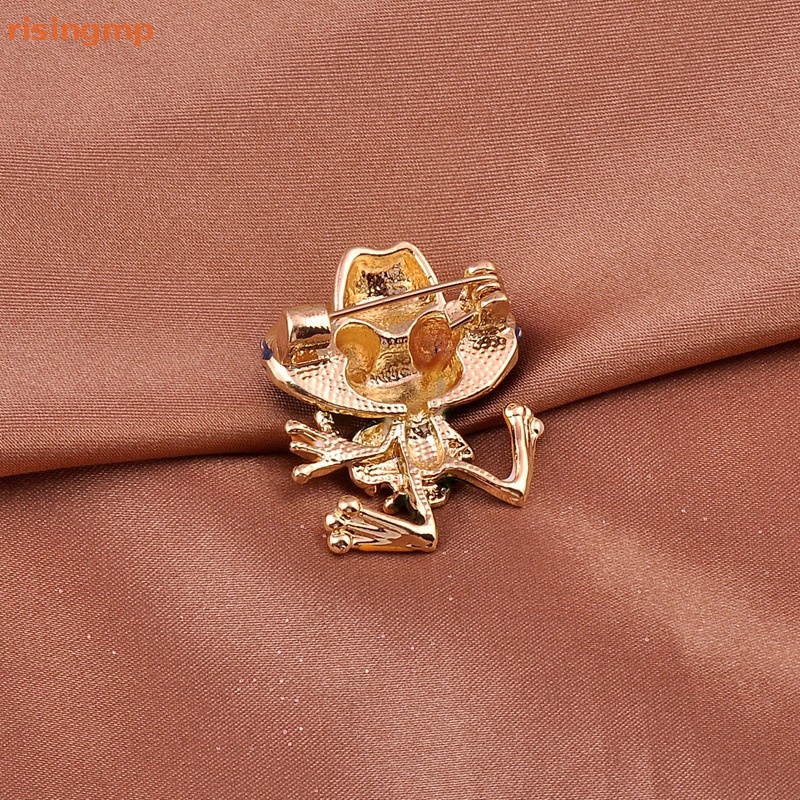 Ghim Cài Áo Hình Chú Ếch Chơi Đàn Guitar Hoạt Hình Dễ Thương