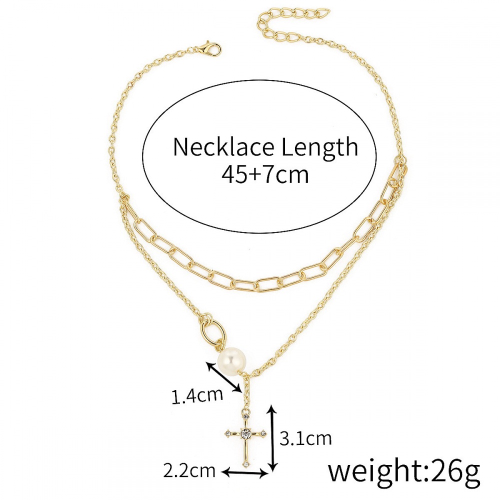 Vòng cổ Nhiều Lớp Đính Hạt Ngọc Trai Phong Cách Âu Mỹ Cổ Điển 113