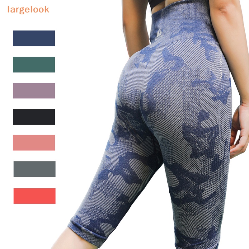[Biglook] Quần Short Legging Ngắn Tập Yoga / Thể Thao Lưng Cao Không Đường May Họa Tiết Rằn Ri Cho Nữ Mới