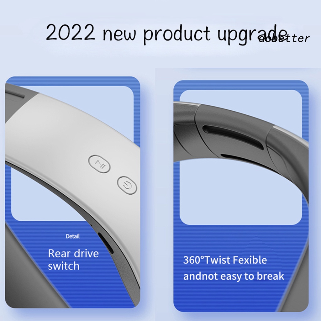 Quạt Sạc Micro USB Đeo Cổ Không Cánh 3 Cấp Độ Tiếng Ồn Nhỏ Gọn Có Thể Điều Chỉnh Dành Cho Hoạt Động Ngoài Trời