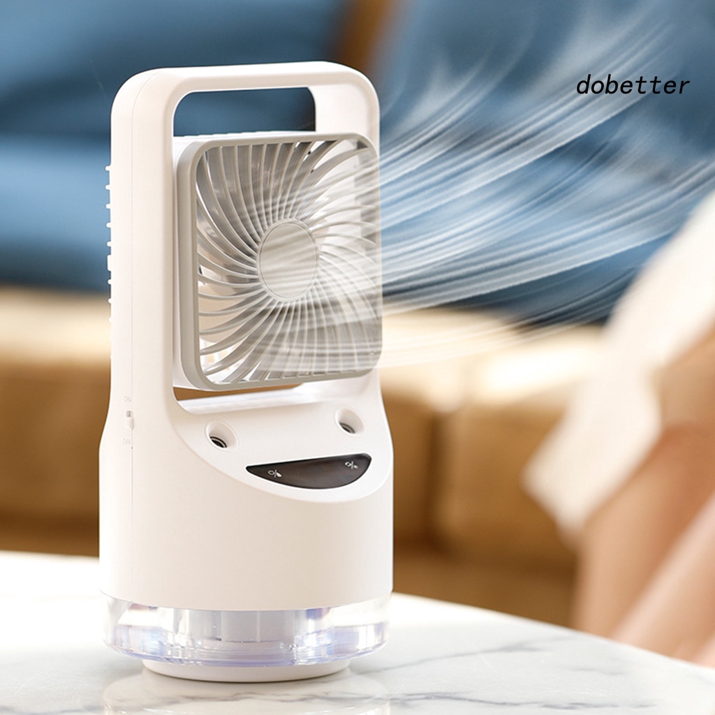 Quạt Điều Hòa Không Khí 4000mAh Hai Đầu 3 Tốc Độ Có Đèn LED Hiển Thị Mini Tiện Dụng Cho Gia Đình