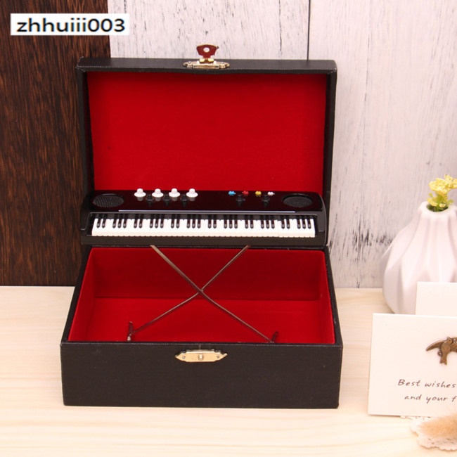 Đồ trang trí Đàn Organ Điện Mini Bằng Gỗ Dùng Trang Trí Nhà Búp Bê