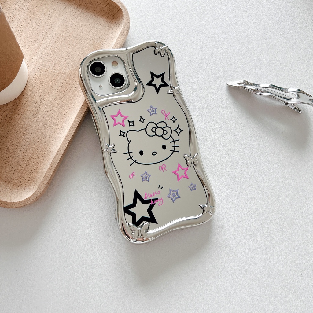 Ốp Điện Thoại PC Cứng Chống Sốc Mạ Điện Họa Tiết Hello Kitty Dễ Thương Cho iphone 14 13 12 11 Pro Max