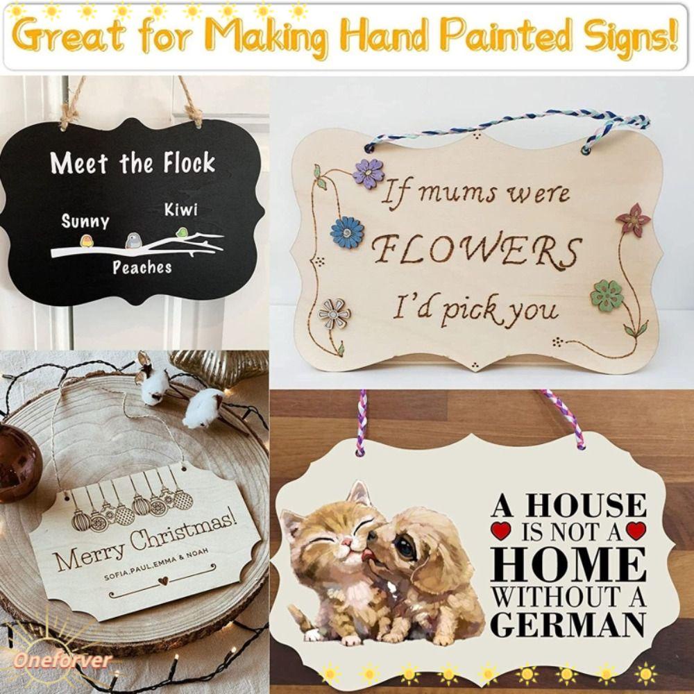 Set 12 Thẻ Gỗ Trơn Treo Cửa Ra Vào / Treo Trang Trí Nội Thất Cho Thú Cưng