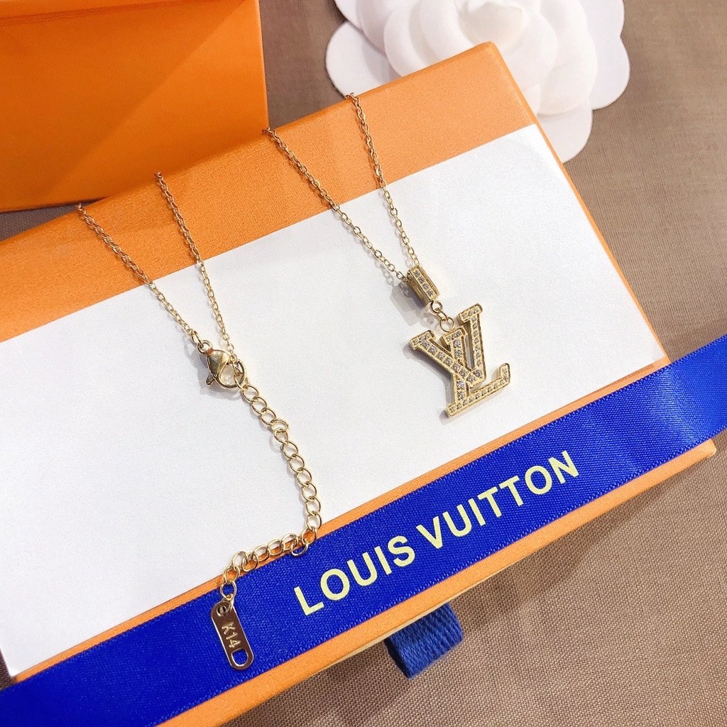 Vòng cổ Thép Titan Họa Tiết lv louis vuitton Thanh Lịch Cho Nam Và Nữ