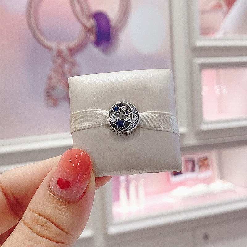 Charm Pandora Blue Star Moon Sky  Charm 1214- Bạc S925