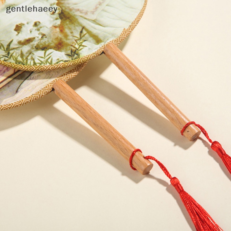 Quạt Lụa Cầm Tay Hình Tròn Phong Cách Trung Hoa Cổ Điển