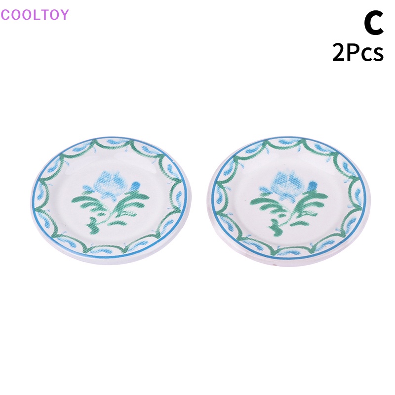 Set 2 Đĩa Đựng Thức Ăn Tỉ Lệ 1: 12 Dùng Trang Trí Nhà Búp Bê