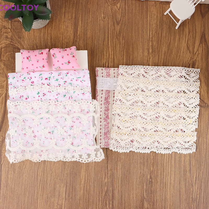 1 Bộ Chăn Ga Gối Đệm Phối Ren 1: 12 Trang Trí Nhà Búp Bê