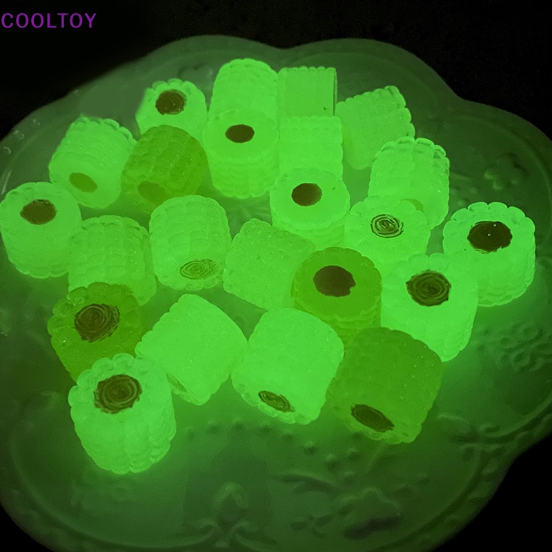 Cooltoy Bộ 5 Cái Bông Tai Đồ Chơi Hạt Bắp Ba Chiều Bằng Nhựa Phát Sáng Trong Mờ DIY Sáng Tạo Có Kẹp Tóc / Móc Khóa / Điện