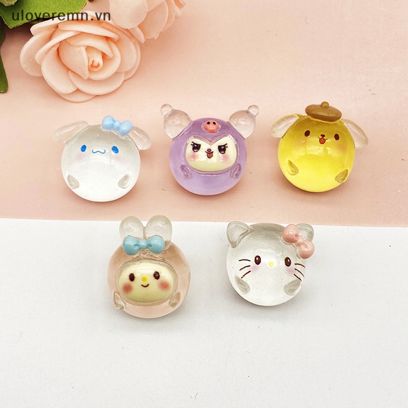 Bộ 2 Đồ trang trí Búp Bê Sanrio Mini Phát Quang Dùng Trang Trí Tiểu Cảnh