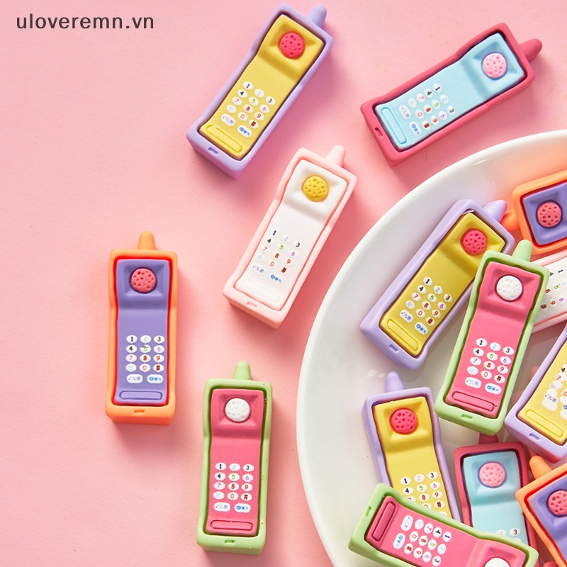 Bộ 2 Mô Hình Điện Thoại Di Động Kiểu Retro Dùng Trang Trí Nhà Búp Bê